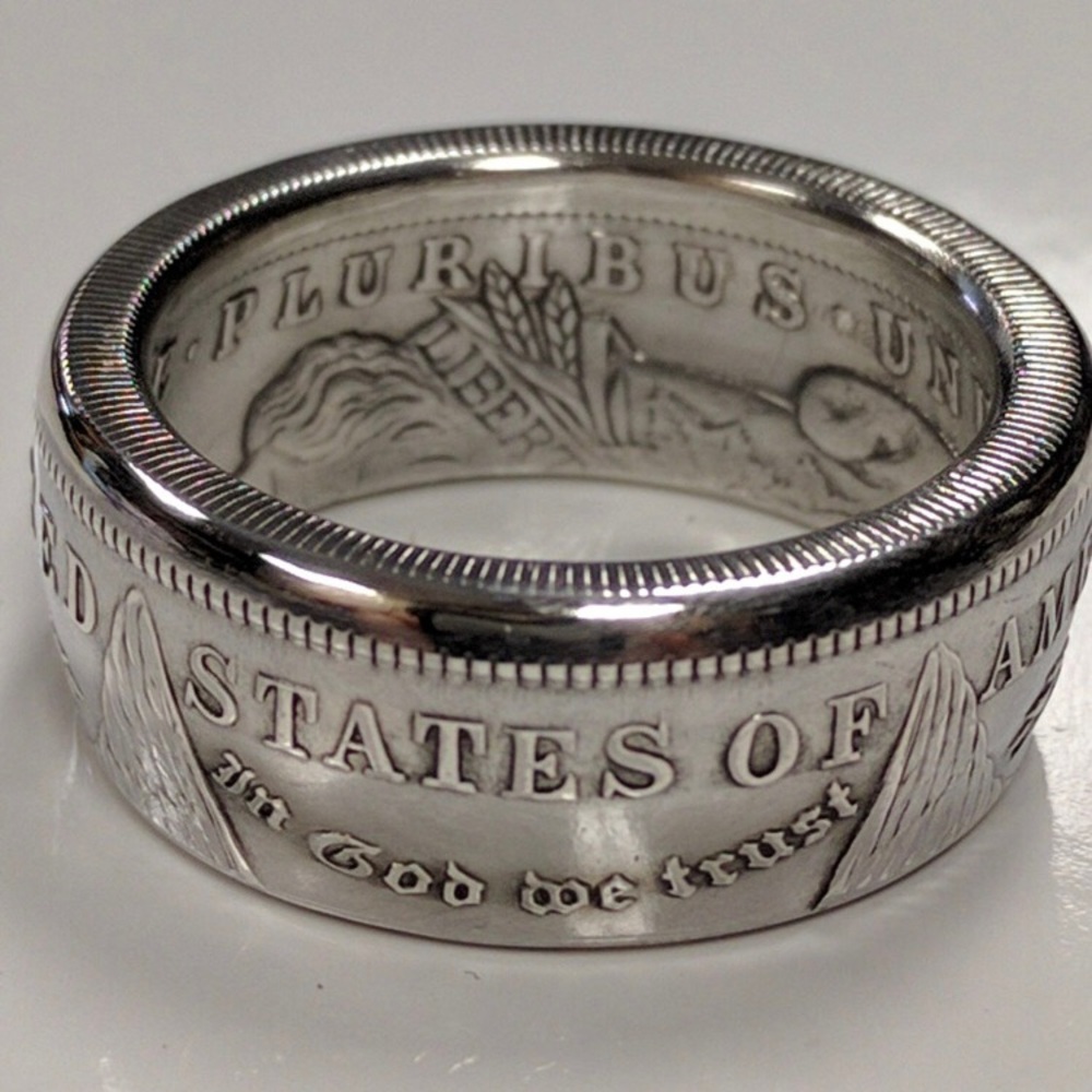 1921 Morgan Silver Coin Ring 90% Silver Handmade